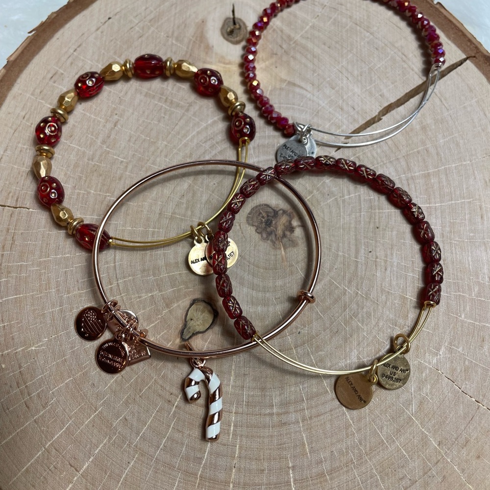 Red Alex And Ani Bracelet Bundle - Picture 2 of 5